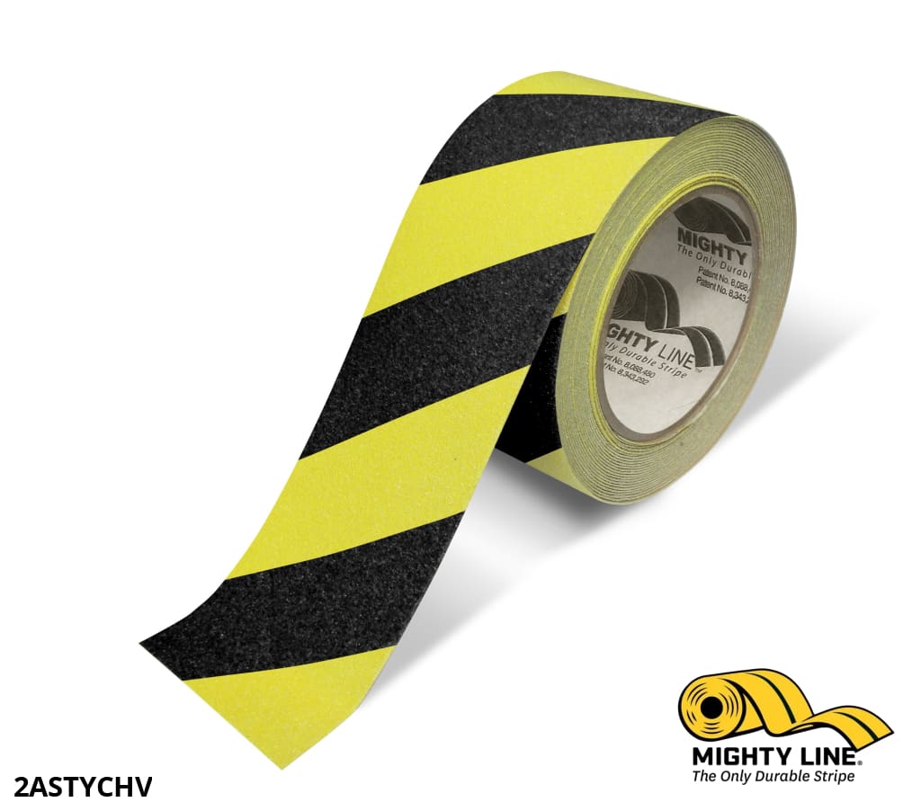 2" Yellow With Black Chevrons Anti-Slip Floor Tape - 60' Roll