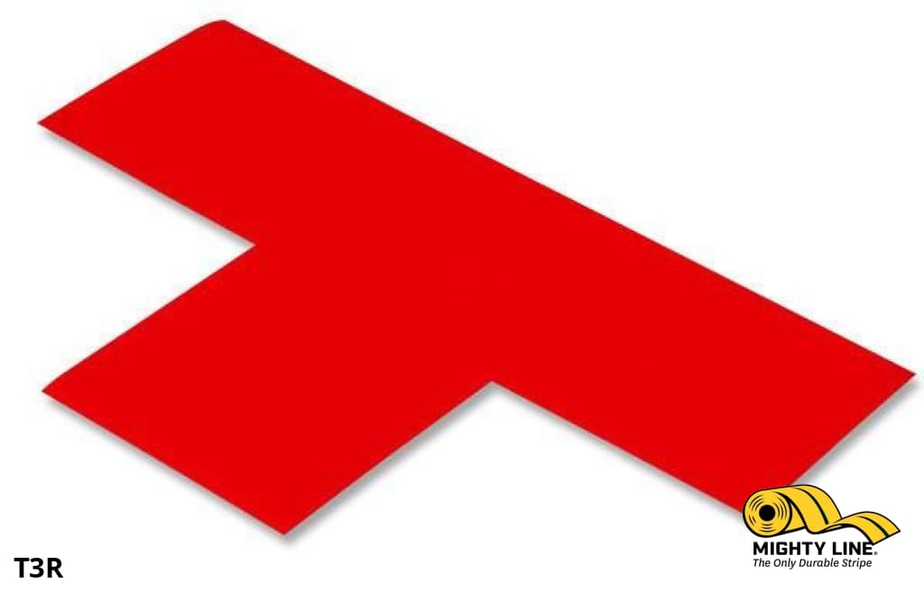 3" Wide Solid RED T - Pack of 100 - Floor Tape & Floor Marking