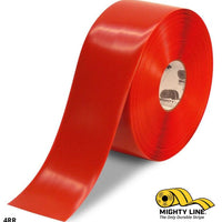 4" RED Solid Color Tape - 100'  Roll - Safety Floor Tape