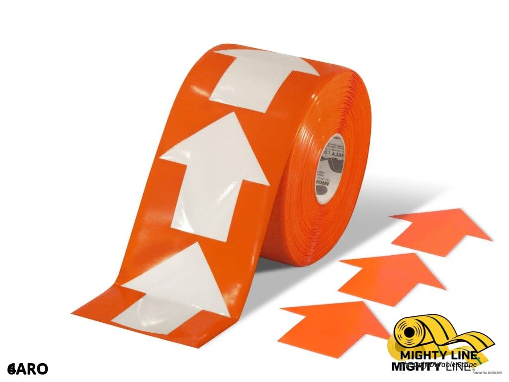 4" Wide Solid Orange Arrow Roll 280 Arrows