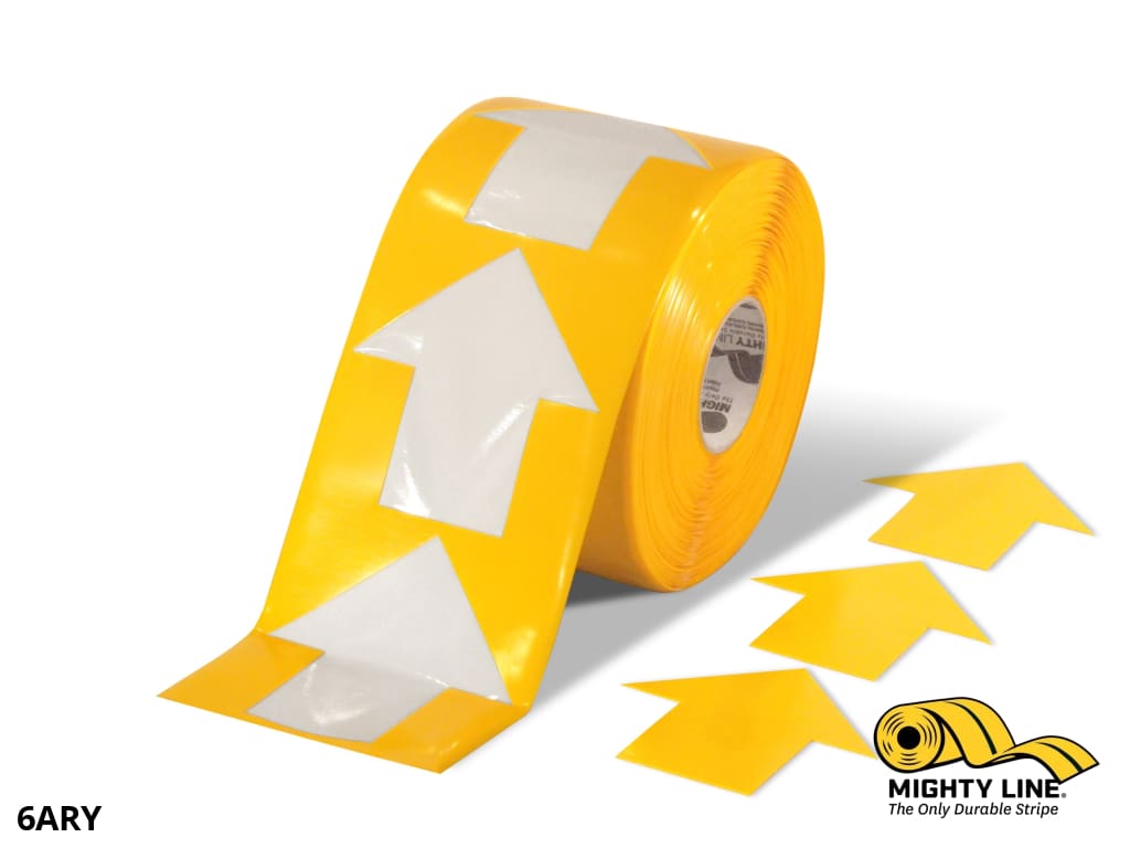 5.5" Wide Solid Yellow Arrow Roll 200 Arrows