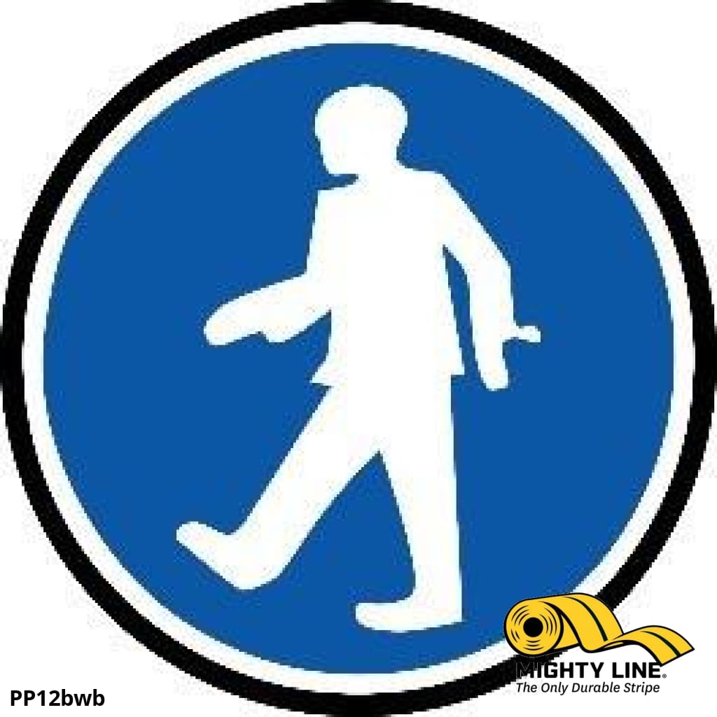 Blue Pedestrian Floor Sign