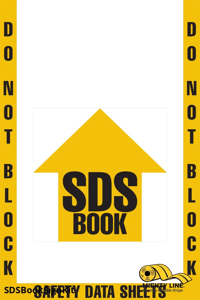 Do Not Block SDS Book Floor Marking, OSHA Compliance Kit. 16" sign, 2" wide tape