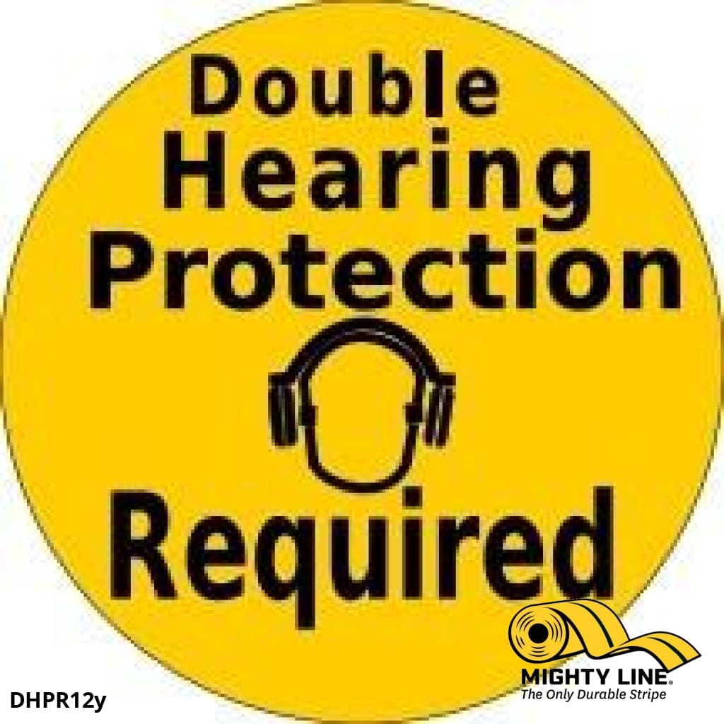 Double Hearing Protection Required - Yellow