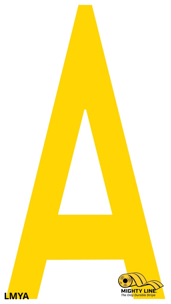 Mighty Line A Letter Floor Marker Adhesive, 4.5"x10" size, pack of 10