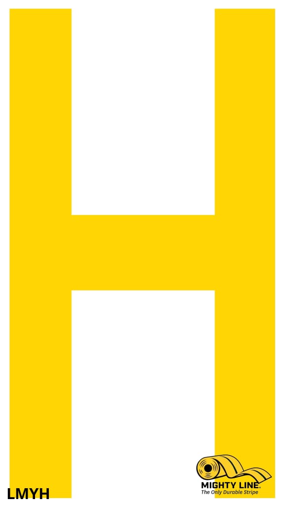Mighty Line H Letter Floor Marker Adhesive, 4.5"x10" size, pack of 10
