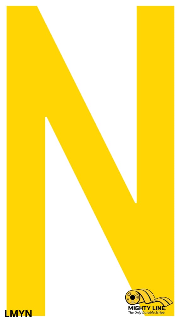Mighty Line N Letter Floor Marker Adhesive, 4.5"x10" size, pack of 10