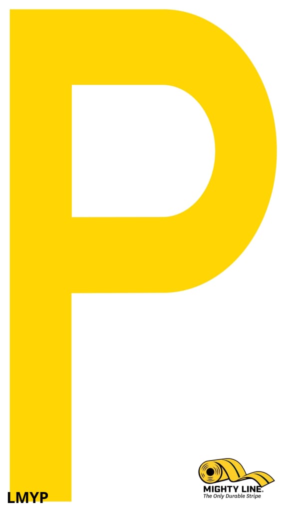 Mighty Line P Letter Floor Marker Adhesive, 4.5"x10" size, pack of 10