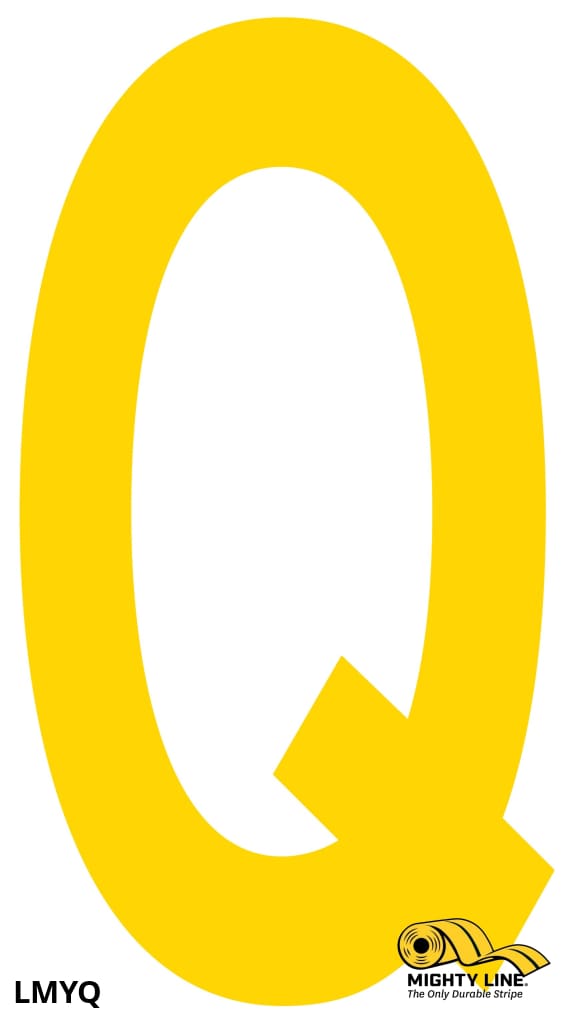Mighty Line Q Letter Floor Marker Adhesive, 4.5"x10" size, pack of 10