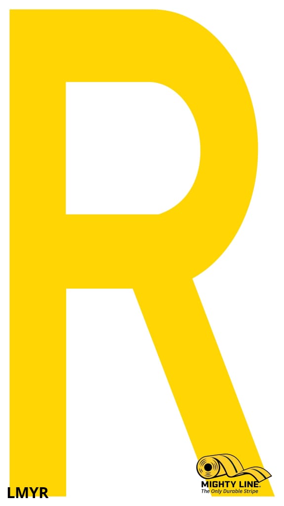 Mighty Line R Letter Floor Marker Adhesive, 4.5"x10" size, pack of 10
