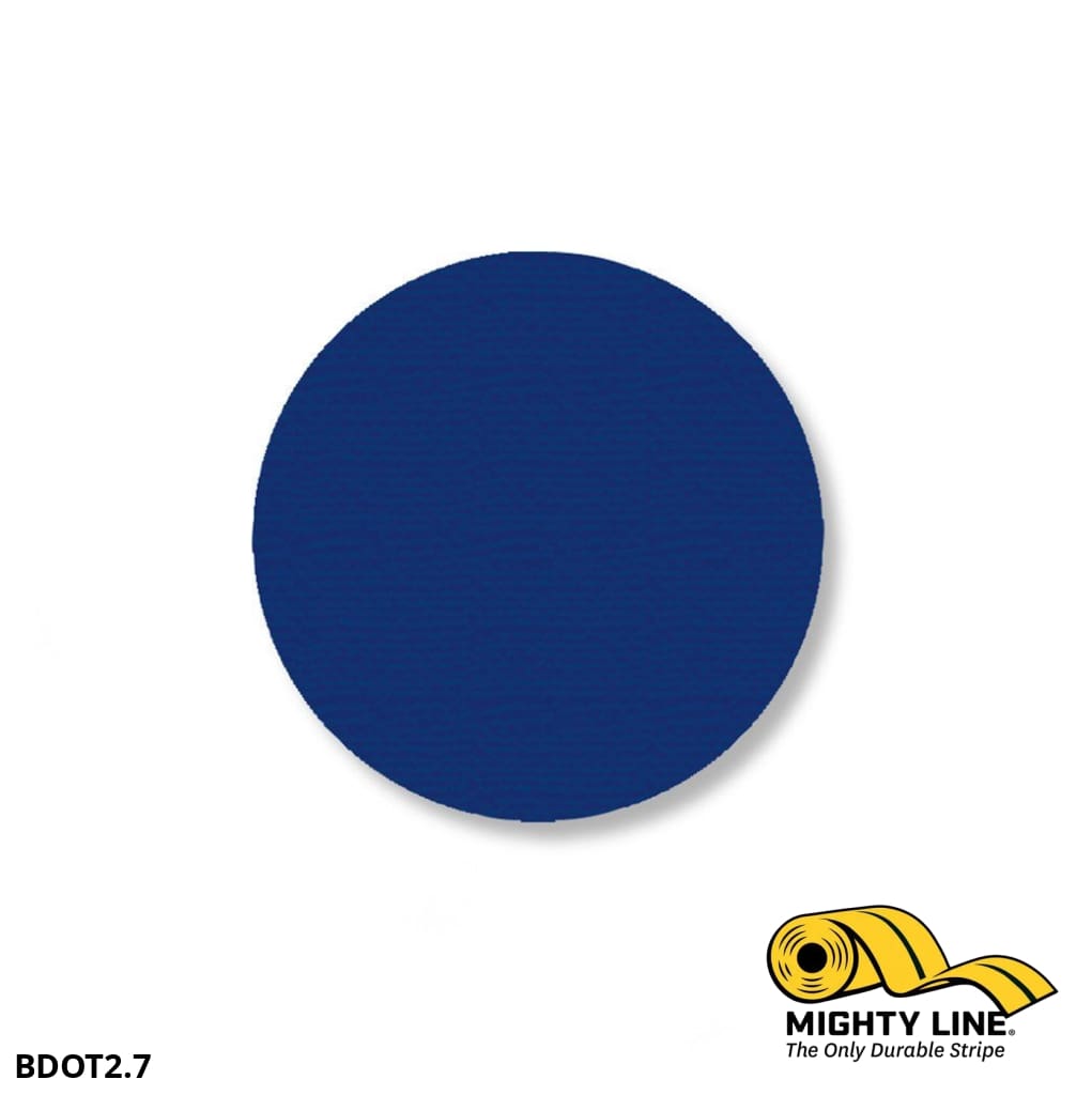 Mighty Line Tape 2.7” Blue Floor Marking Dots – Pack of 100