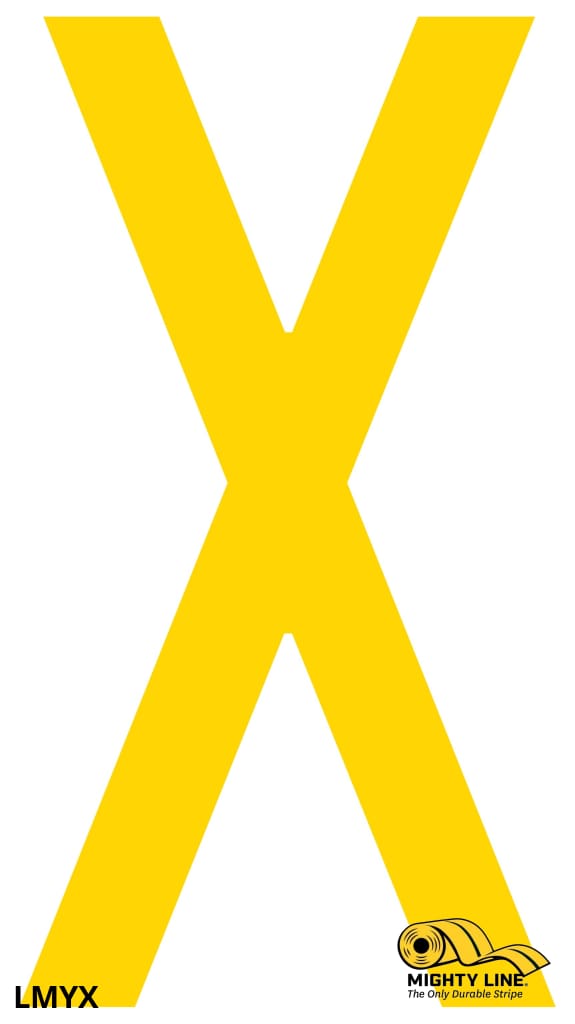 Mighty Line X Letter Floor Marker Adhesive, 4.5"x10" size, pack of 10