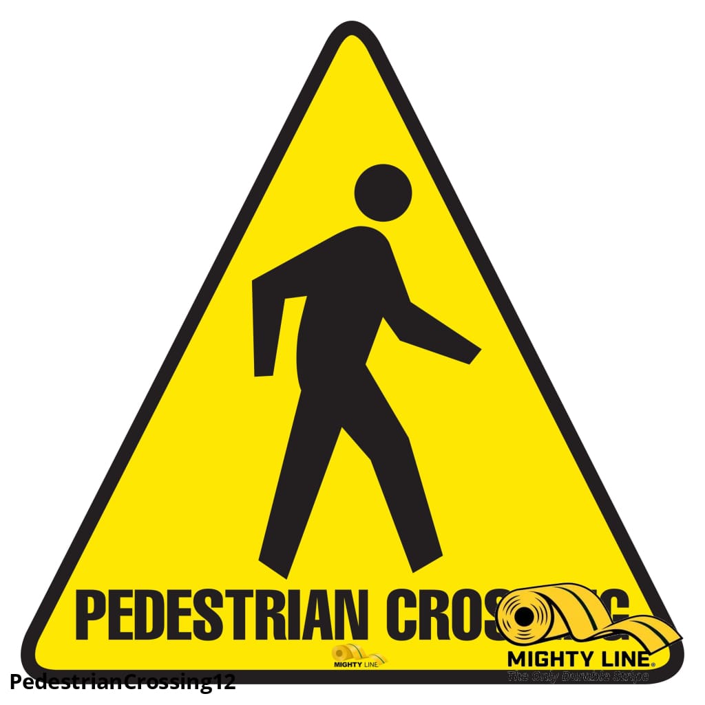 Pedestrian Crossing Floor Sign - Floor Marking Sign, 12"
