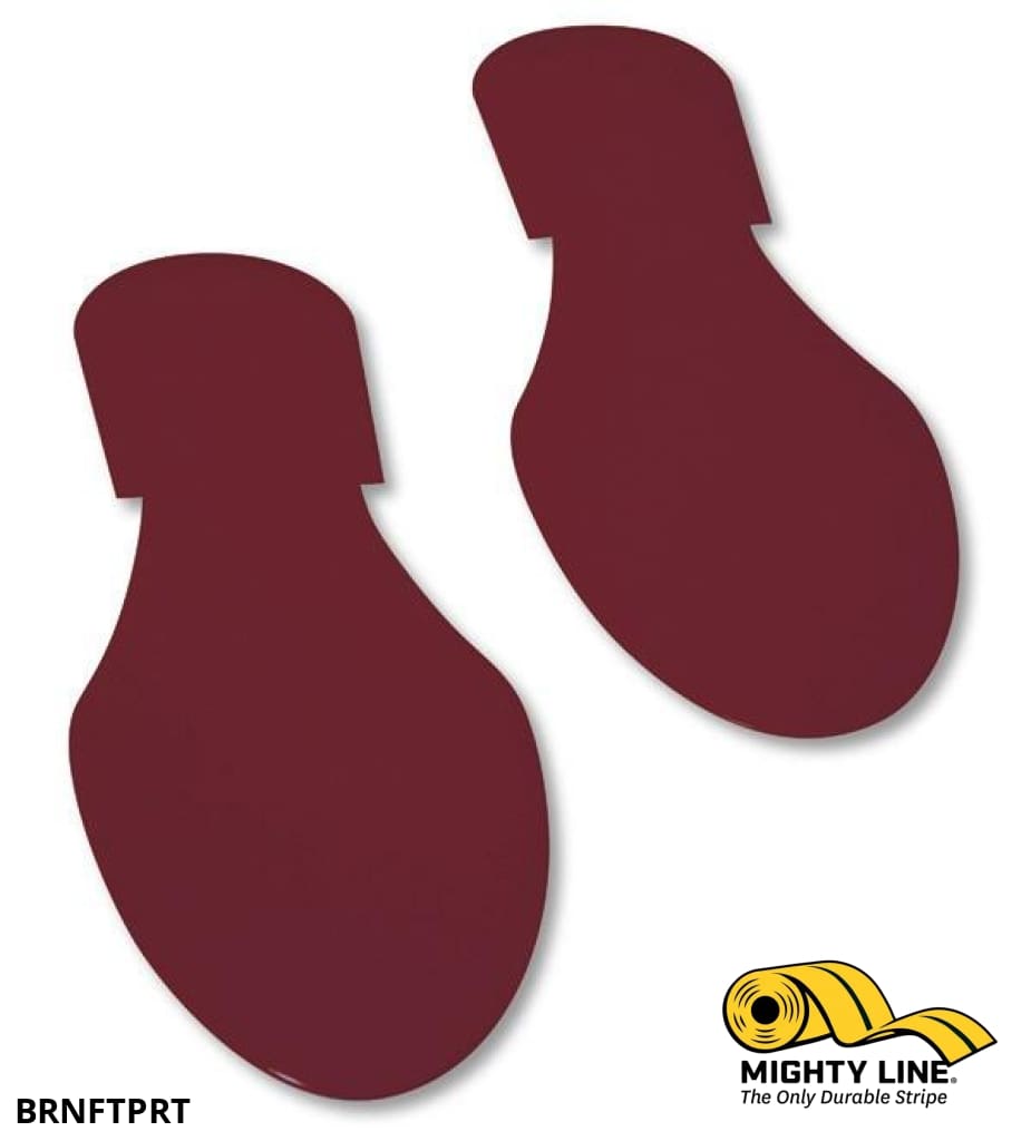 Solid Colored BROWN Footprint - Pack of 50 - Floor Marking