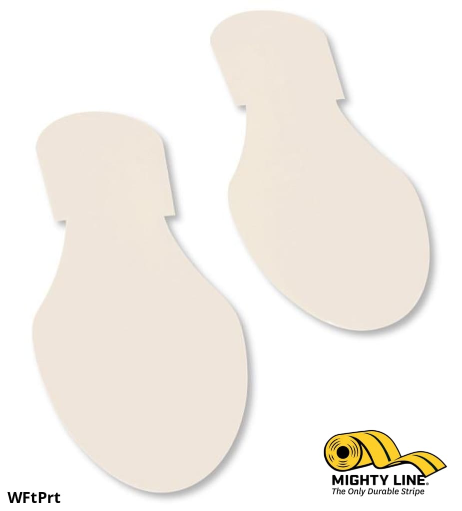 Solid Colored WHITE Footprint - Pack of 50 - Floor Marking