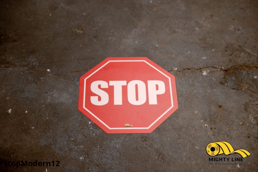 Stop Sign Modern Floor Sign Heavy Duty Warehouse Safety | Mighty