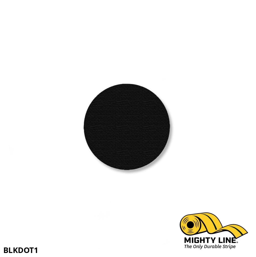 1" BLACK Solid DOT - Pack of 200 - Floor Marking