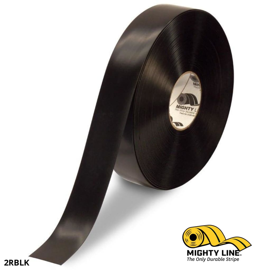 2" BLACK Solid Color Tape - 100'  Roll - Safety Floor Tape