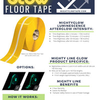 2" Red MightyGlow with Luminescent Center Line - 100'  Roll - Safety Floor Tape