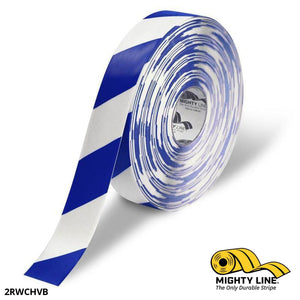 2” White Floor Tape with Blue Chevrons