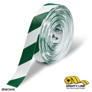 2" White Tape with Green Chevrons - 100'  Roll - Safety Floor Tape
