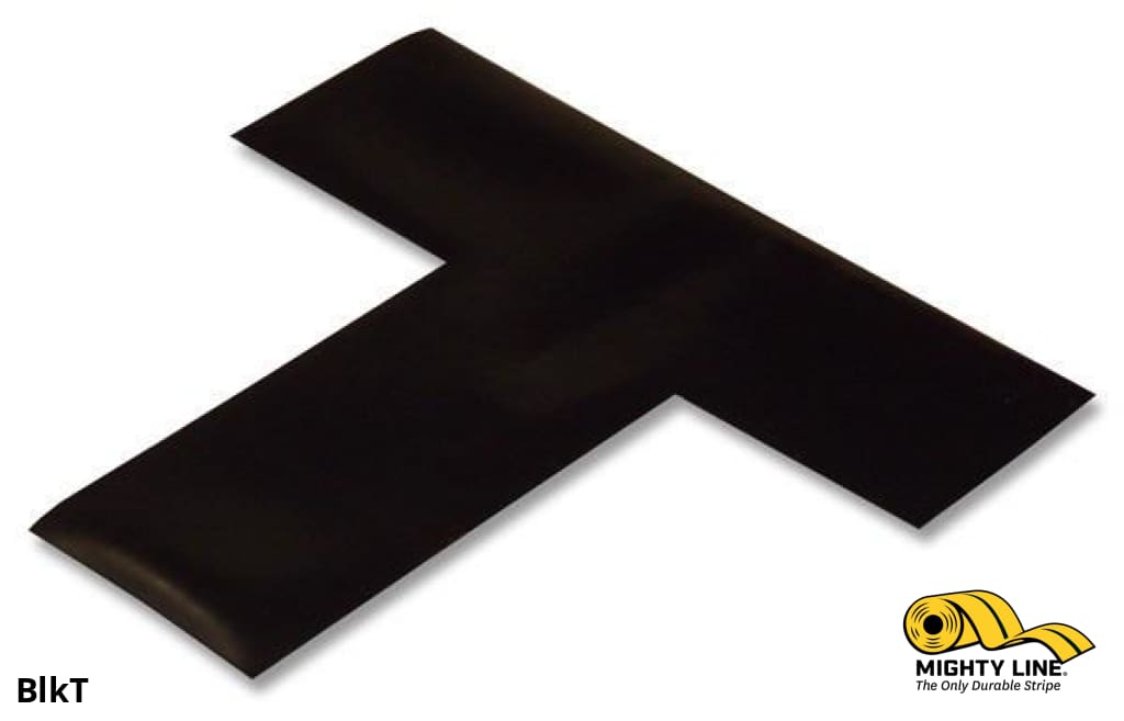 2" Wide Solid BLACK T - Pack of 100 - Floor Tape & Floor Marking