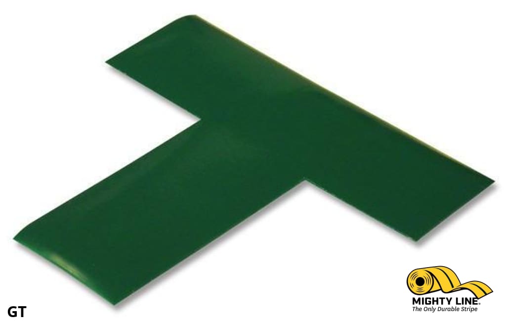 2" Wide Solid GREEN T - Pack of 100 - Floor Tape & Floor Marking