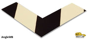 2" Wide Solid White Angle With Black Chevrons - Pack of 100 - Safety Floor Tape & Floor Marking