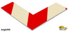 2" Wide Solid White Angle With Red Chevrons - Pack of 100 - Safety Floor Tape & Floor Marking
