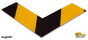 2" Wide Solid Yellow Angle With Black Chevrons - Pack of 100 - Safety Floor Tape & Floor Marking