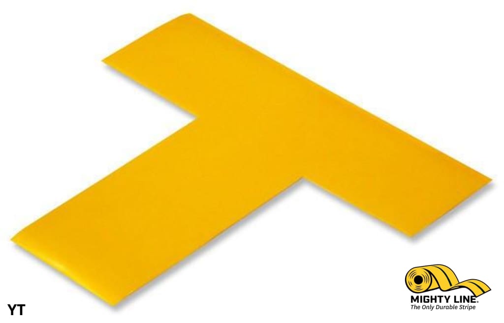 2" Wide Solid YELLOW T - Pack of 100 - Floor Tape & Floor Marking