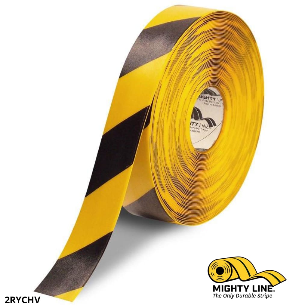 2” Yellow Floor Tape with Black Chevrons – 100’ Roll