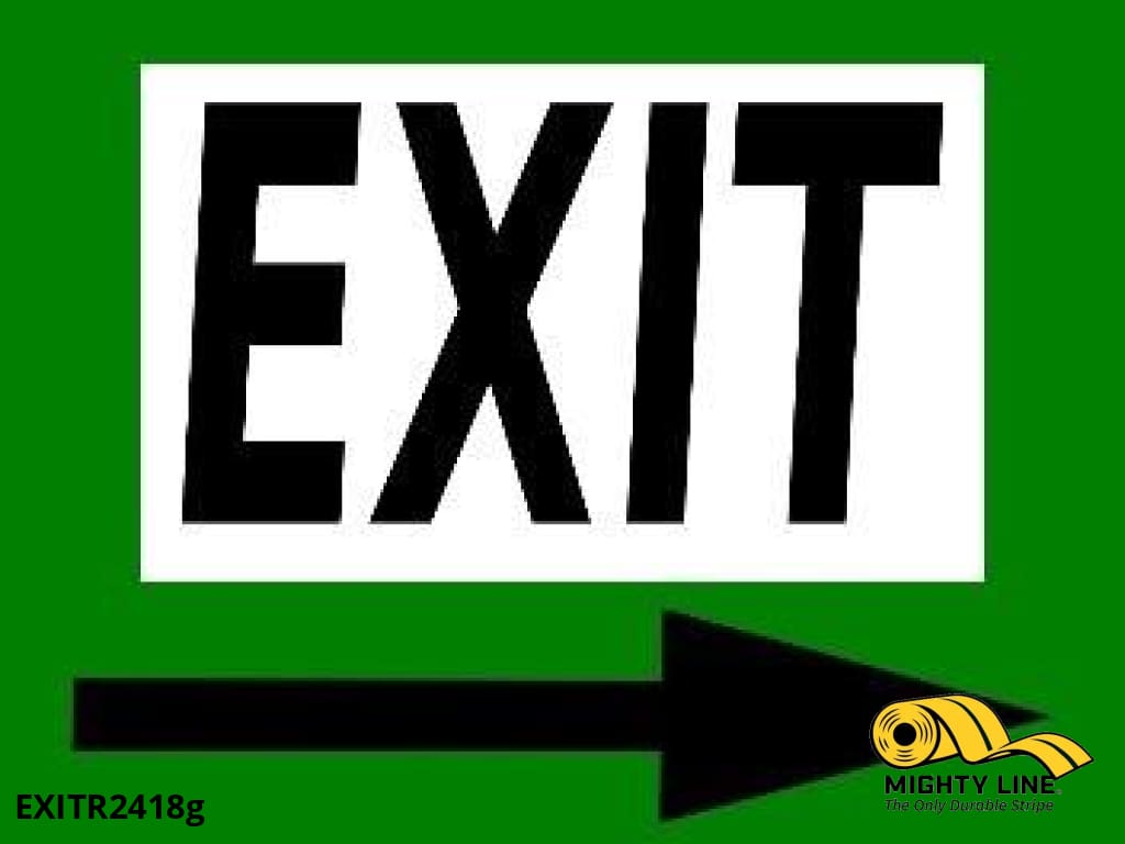 24” x 18” Exit Right Floor Sign – Green