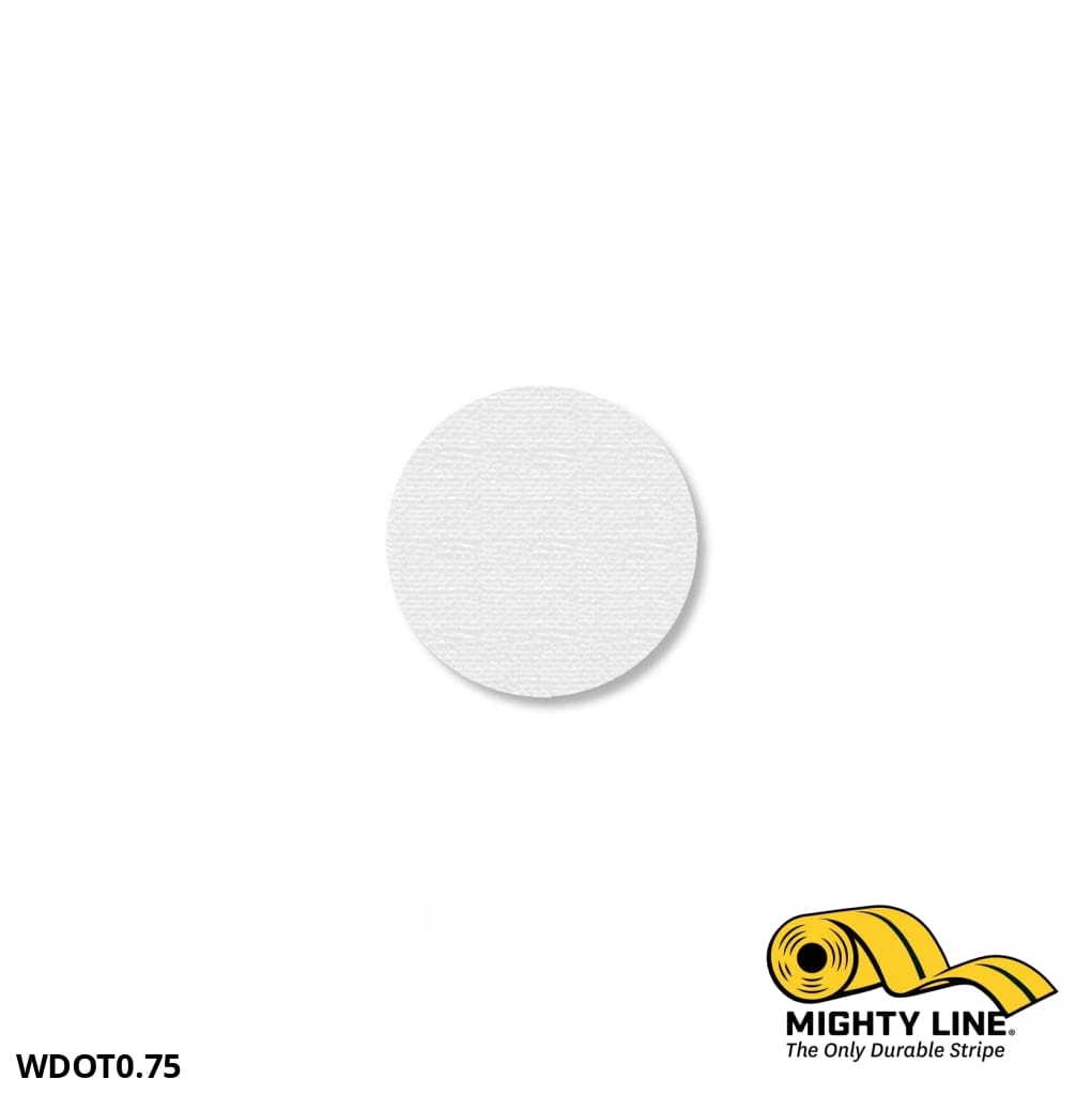 3/4" WHITE Solid DOT - Pack of 200 - Floor Marking