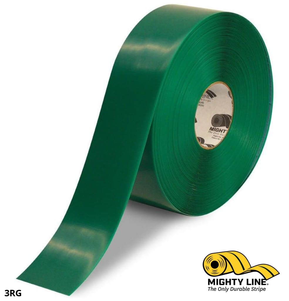 3" GREEN Solid Color Tape - 100'  Roll - Safety Floor Tape