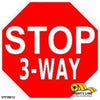 3-Way Stop Floor Sign