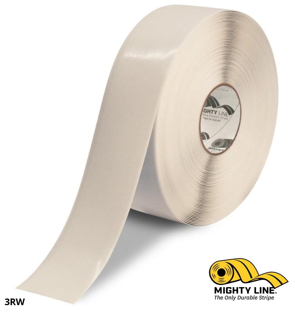 3" WHITE Solid Color Tape - 100'  Roll - Safety Floor Tape