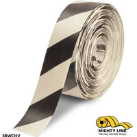 3" White Tape with Black Chevrons - 100'  Roll - Safety Floor Tape