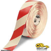 3" White Tape with Red Chevrons - 100'  Roll - Safety Floor Tape