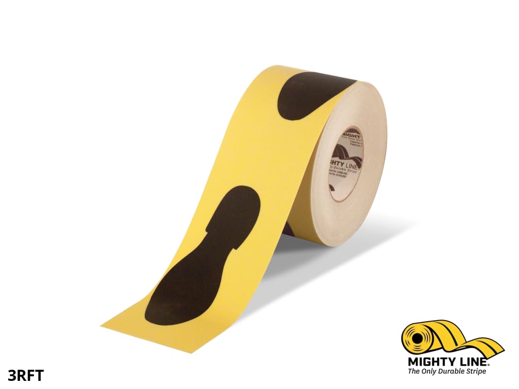 3" Wide Foot Print Floor Tape - 100'  Roll