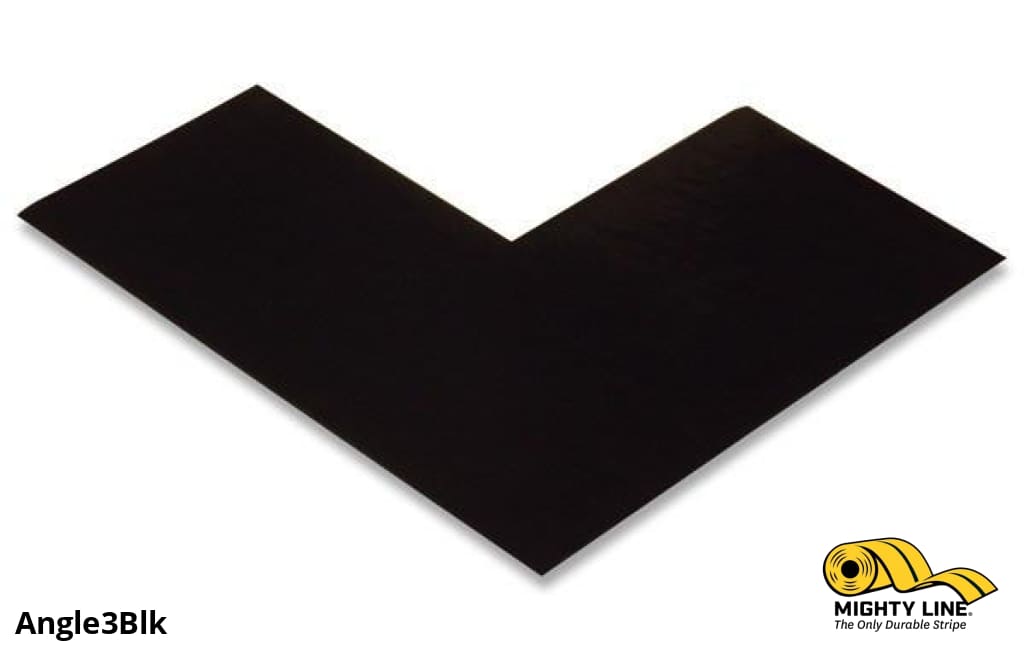 3" Wide Solid BLACK Angle - Pack of 100 - Floor Tape & Floor Marking