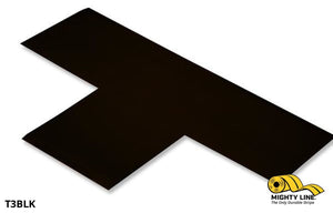 3" Wide Solid BLACK T - Pack of 100 - Floor Tape & Floor Marking