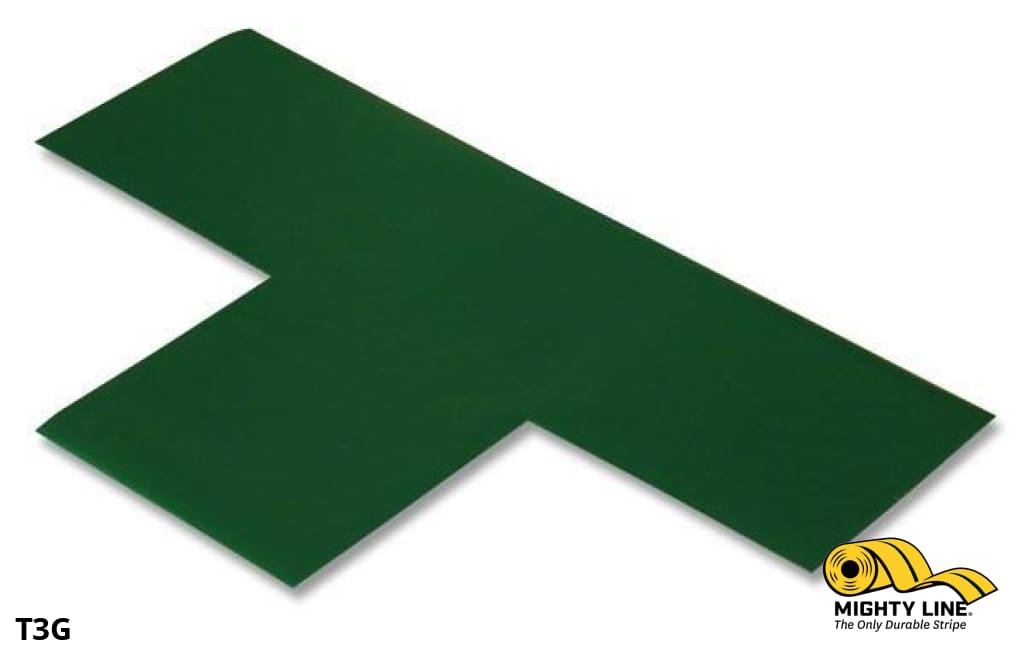 3" Wide Solid GREEN T - Pack of 100 - Floor Tape & Floor Marking