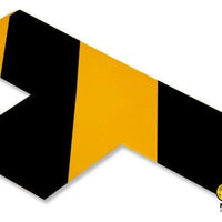 3" Wide Solid YELLOW T With Black Chevrons - Pack of 100 - Safety Floor Tape & Floor Marking