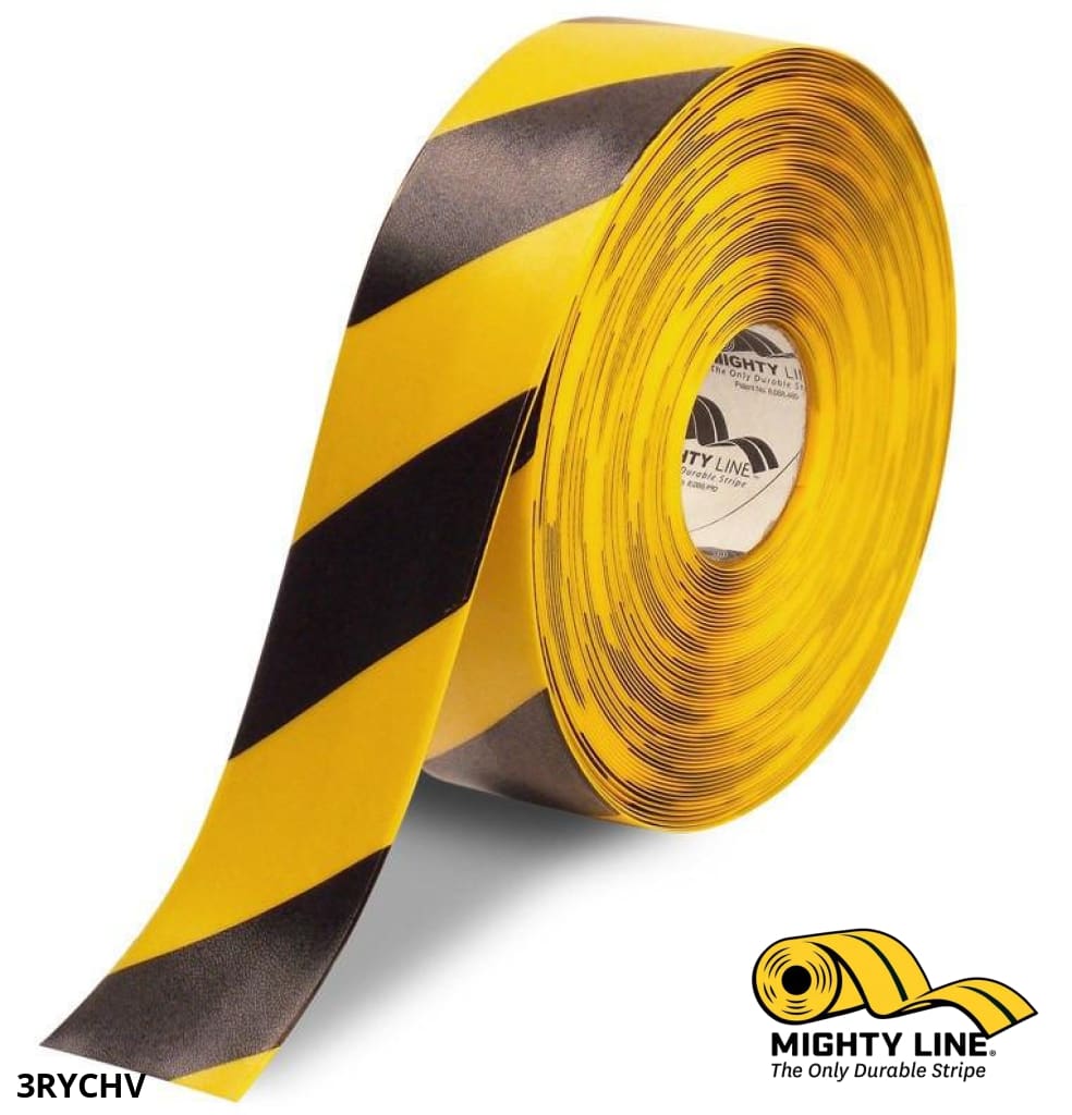 3” Yellow Floor Tape with Black Chevrons – 100’ Roll