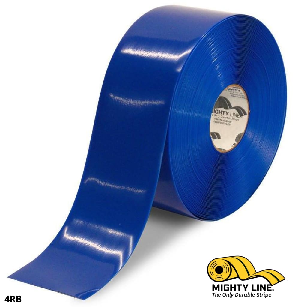 4" BLUE Solid Color Tape - 100'  Roll - Safety Floor Tape