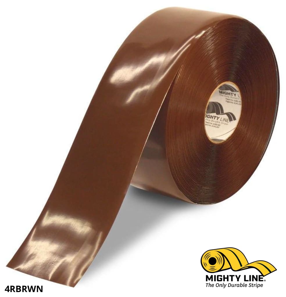 4" BROWN Solid Color Tape - 100'  Roll - Safety Floor Tape