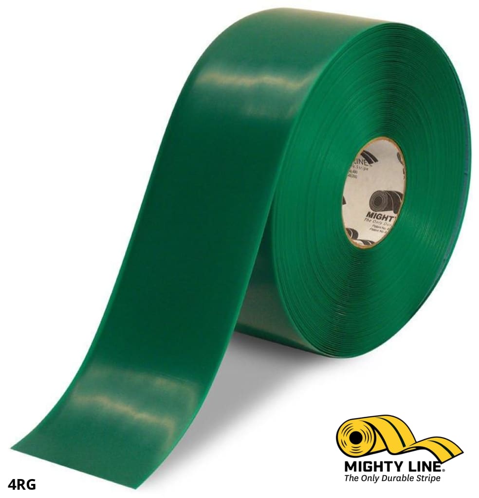 4" GREEN Solid Color Tape - 100'  Roll - Safety Floor Tape