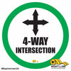 4 Way Intersection Mighty Line Floor Sign, Industrial Strength, 24" Wide