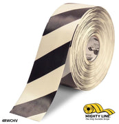 4" White Tape with Black Chevrons - 100'  Roll - Safety Floor Tape